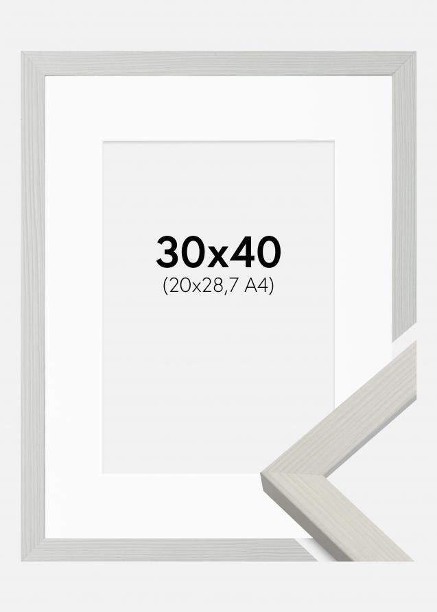 Ram med passepartou Frame Fiorito White 30x40 cm - Picture Mount White 21x29,7 cm (A4)