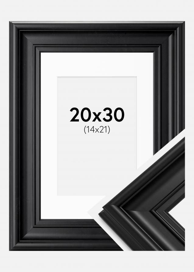 Ram med passepartou Frame Mora Premium Black 20x30 cm - Picture Mount White 15x22 cm