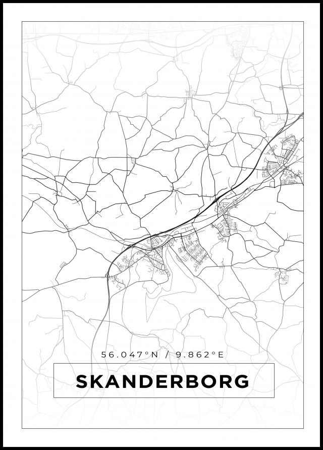 Bildverkstad Map - Skanderborg - White Poster