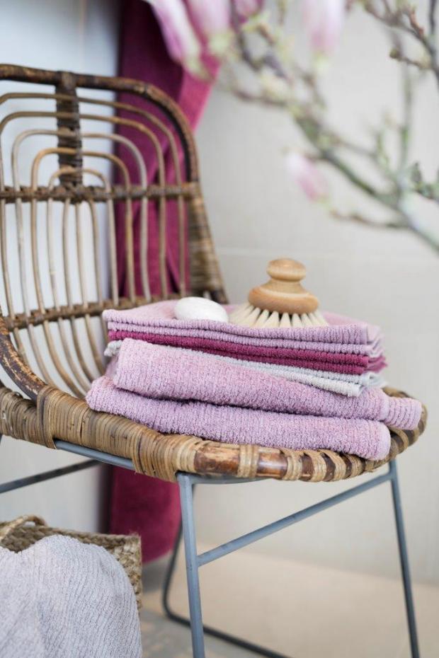 Anvnds ej Hand Towel Stripe Terrycloth - Lilac 50x70 cm
