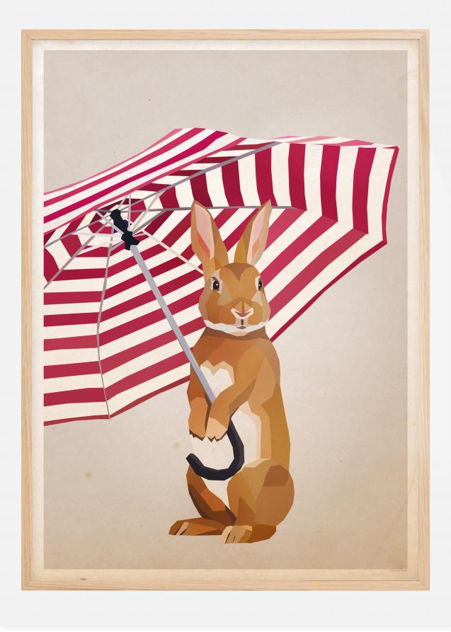 Bildverkstad Rabbit with Umbrella Poster