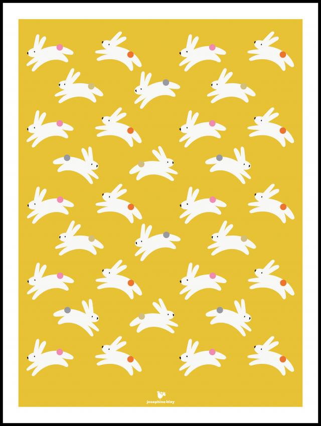 Bildverkstad Rabbit - yellow Poster