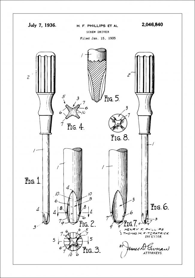 Bildverkstad Patent drawing - Screwdriver Poster