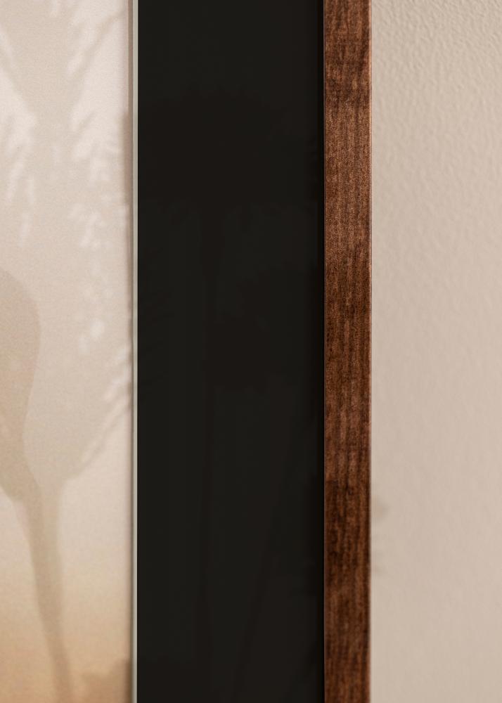 Ram med passepartou Frame Galant Walnut 50x70 cm - Picture Mount Black 16x24 inches