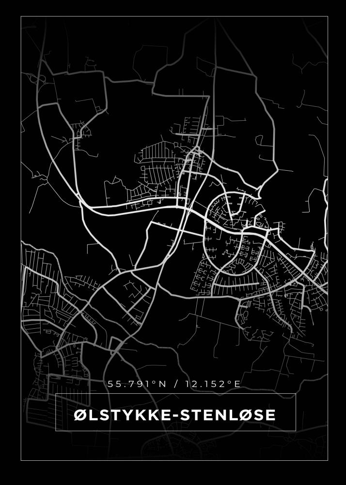 Bildverkstad Map - lstykke-Stenlse - Black Poster
