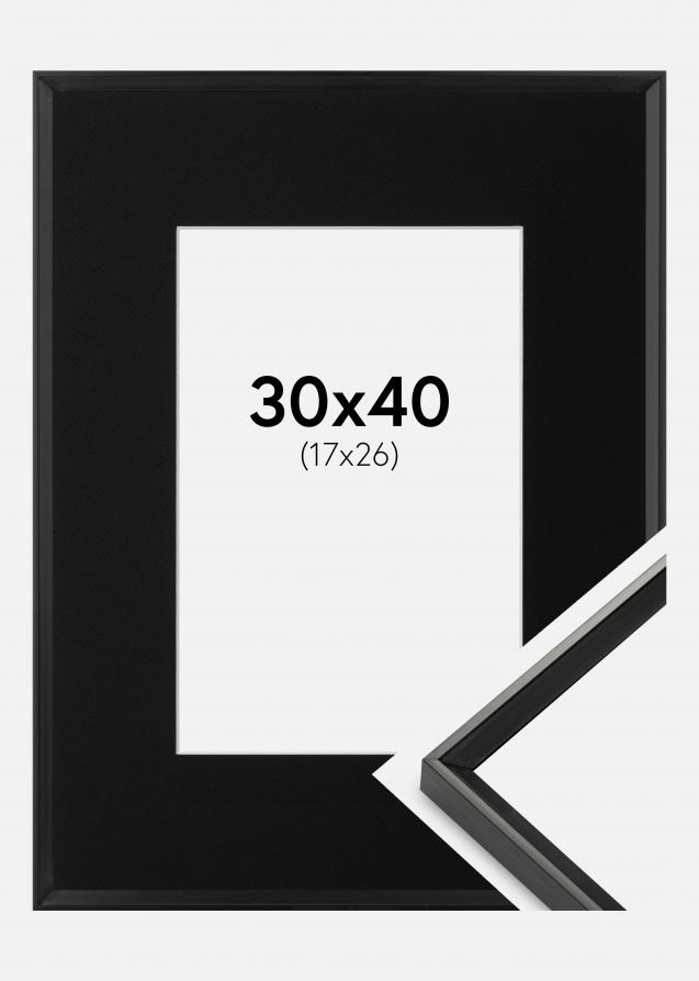 Ram med passepartou Frame Desire Black 30x40 cm - Picture Mount Black 18x27 cm