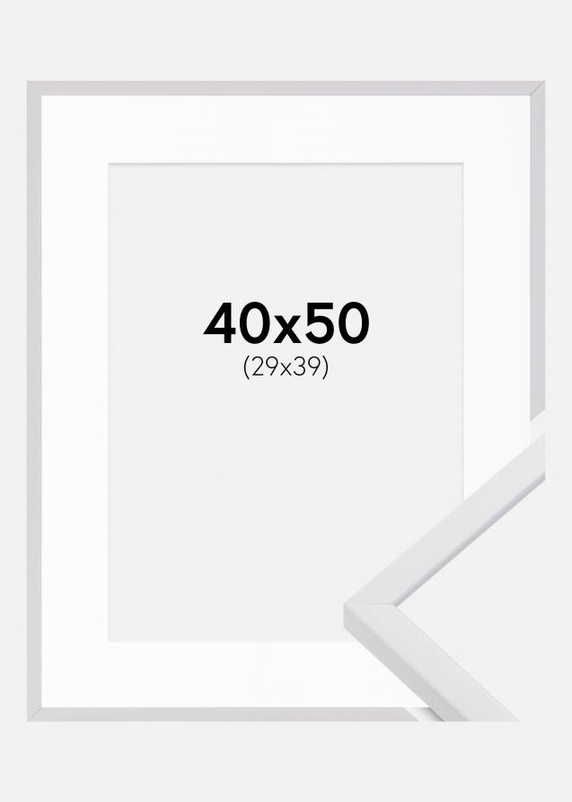 Ram med passepartou Frame E-Line White 40x50 cm - Picture Mount White 30x40 cm