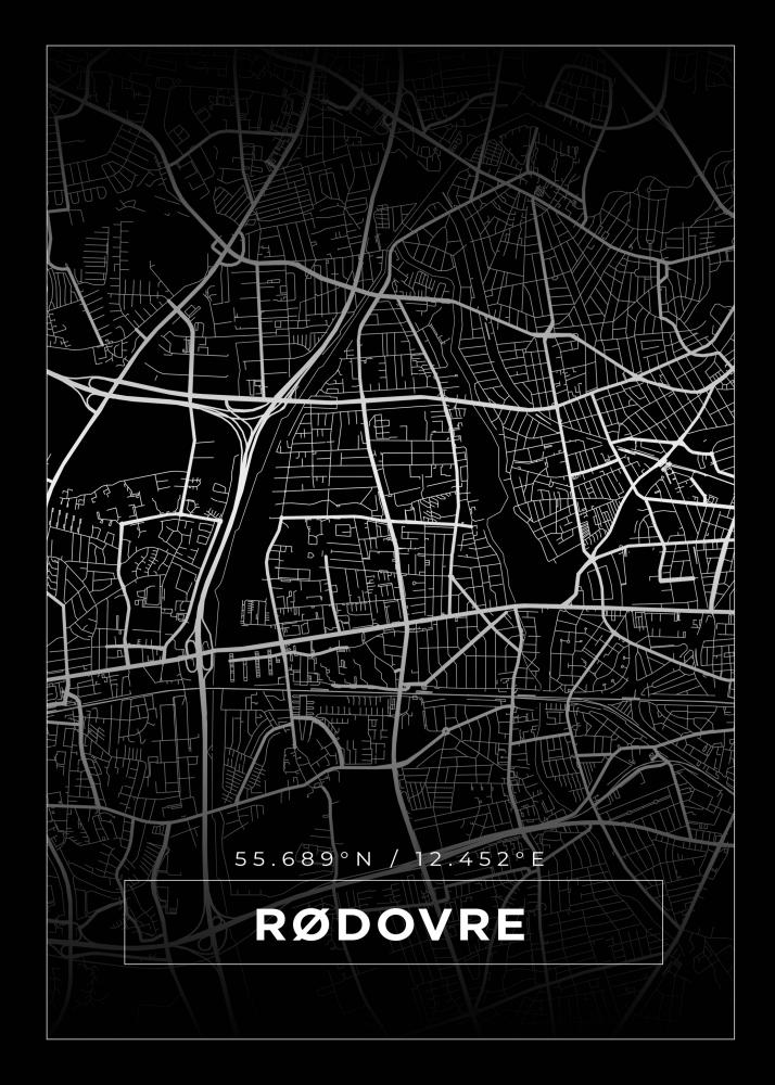 Bildverkstad Map - Rdovre - Black Poster