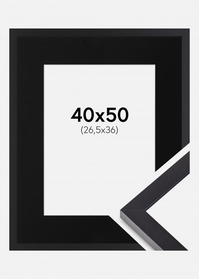 Ram med passepartou Frame Selection Black 40x50 cm - Picture Mount Black 27.5x37 cm