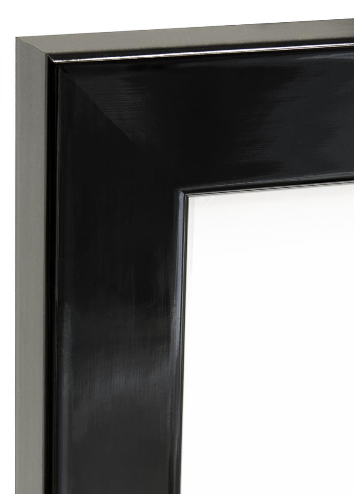 Ram med passepartou Frame Uppsala Black High gloss 50x60 cm - Picture Mount White 14x18 inches