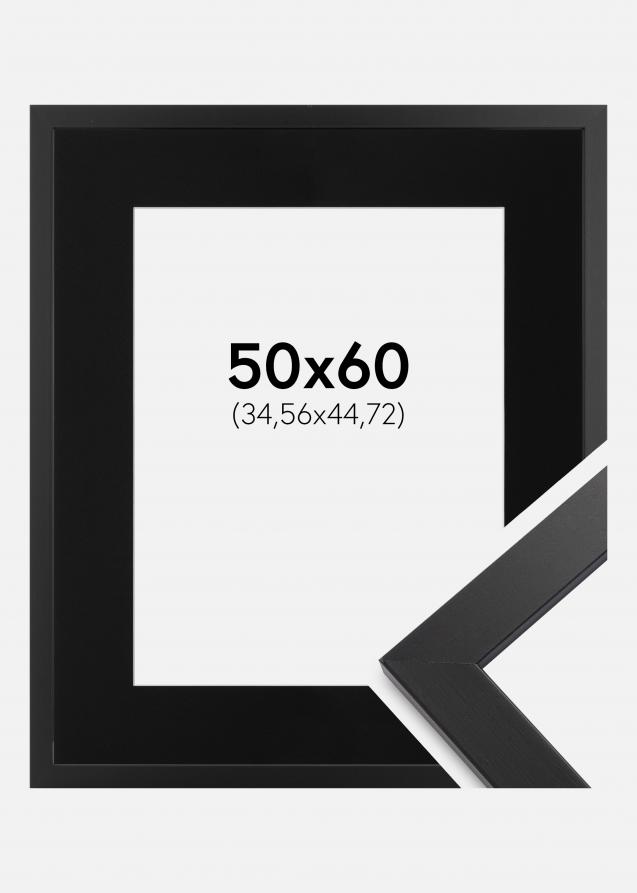 Ram med passepartou Frame Black Wood 50x60 cm - Picture Mount Black 14x18 inches