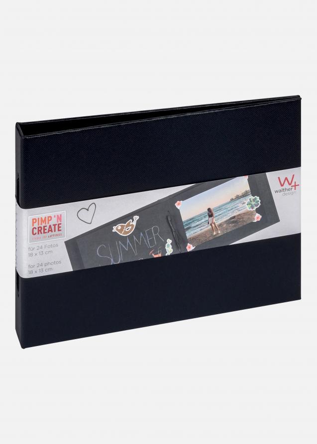 Walther Pac Mini Album Black - 15.5x11 cm (12 Black pages / 6 sheets)