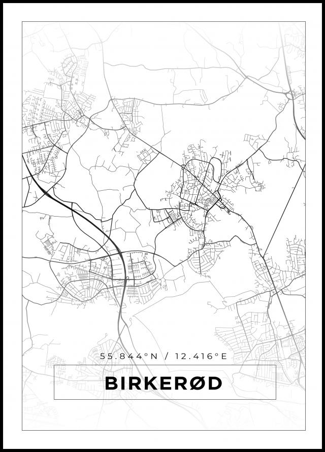 Bildverkstad Map - Birkerød - White Poster