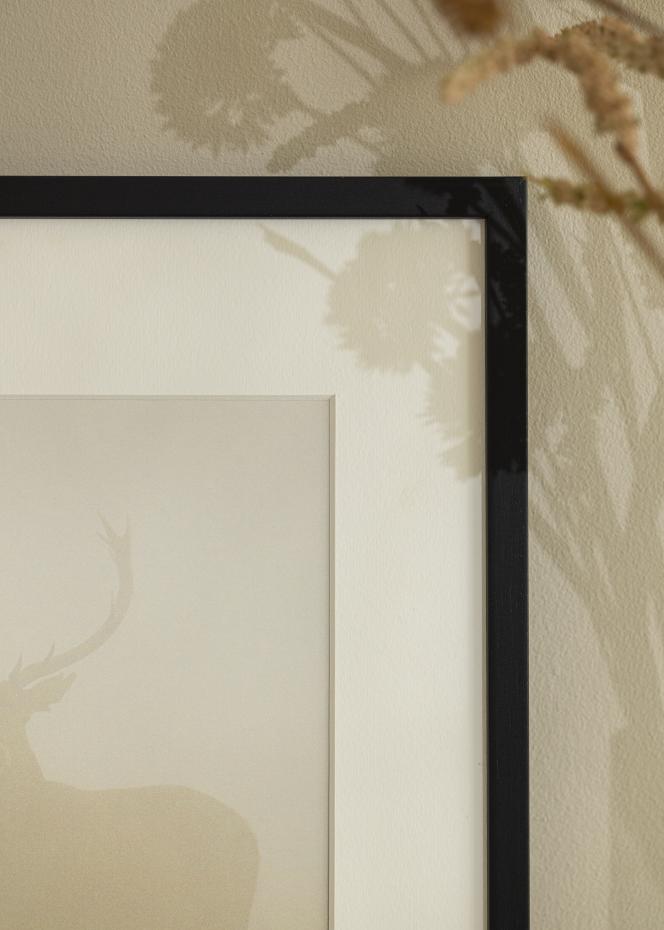 Ram med passepartou Frame Edsbyn Acrylic Glass Black 40x50 cm - Picture Mount White 29.7x42 cm