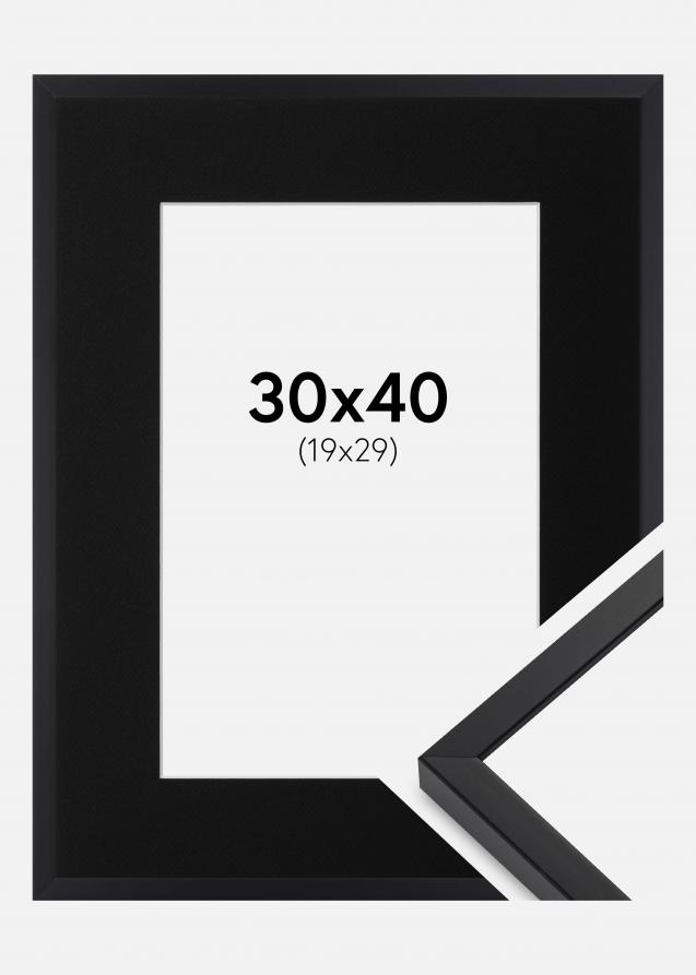 Ram med passepartou Frame E-Line Black 30x40 cm - Picture Mount Black 20x30 cm