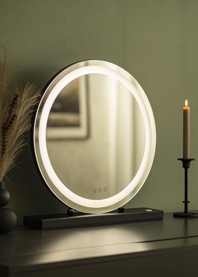 KAILA KAILA Make-up Mirror Round LED Black 50 cm Ø