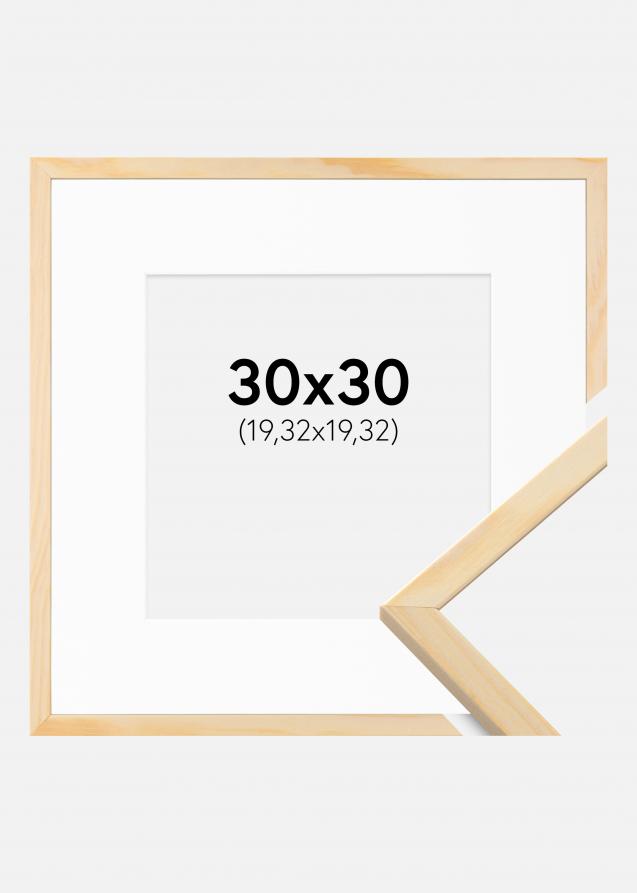 Ram med passepartou Frame Galant Pine 30x30 cm - Picture Mount White 8x8 inches