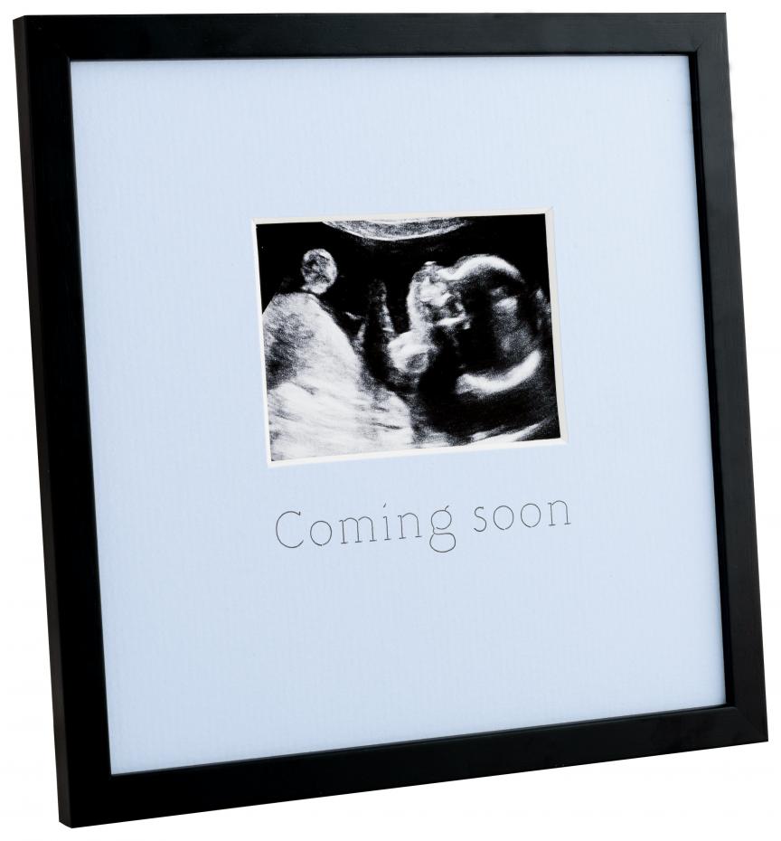 Egen tillverkning - Passepartouter Frame for ultrasound image - Coming soon - Blue - 20x20 cm