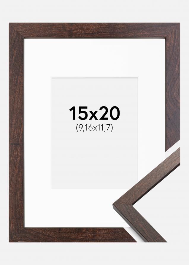 Ram med passepartou Frame Trendy Walnut 15x20 cm - Picture Mount White 4x5 inches