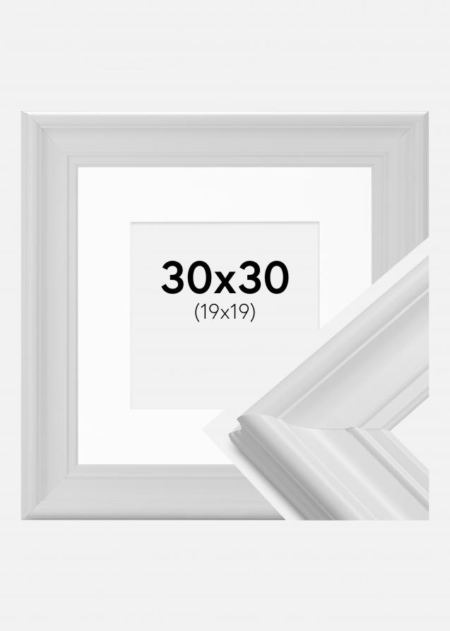 Ram med passepartou Frame Mora Premium White 30x30 cm - Picture Mount White 20x20 cm