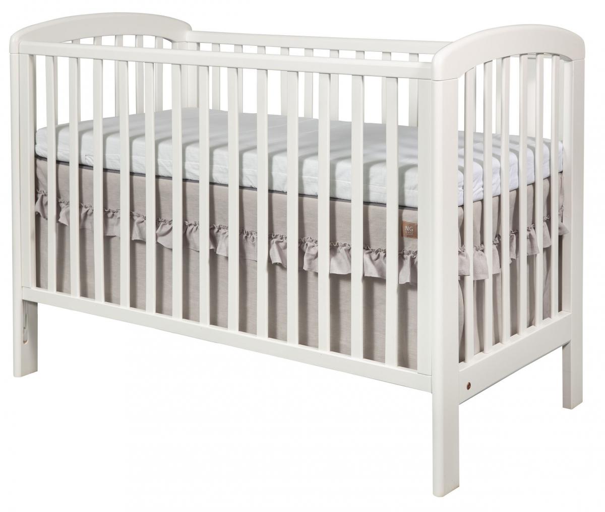 NG Baby Bed Valance Ruffled Cot - Light Grey 120x60x40 cm