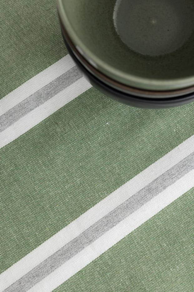 Recycled by wille Tablecloth Svea - Green/White/Grey 90x90 cm