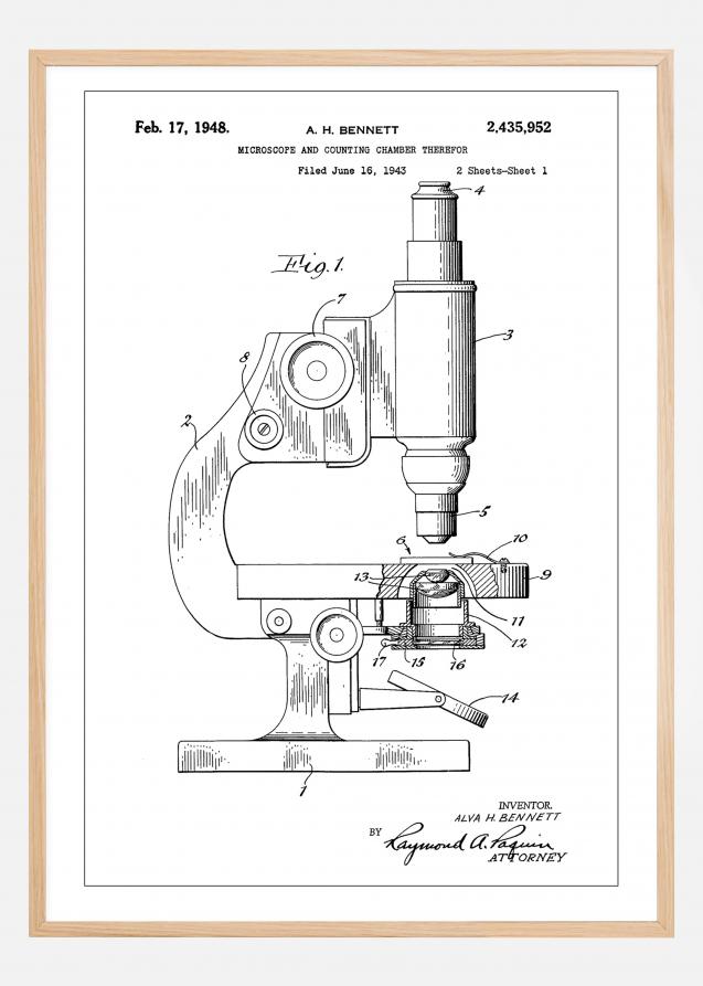 Bildverkstad Patent Print - Microscope - White Poster