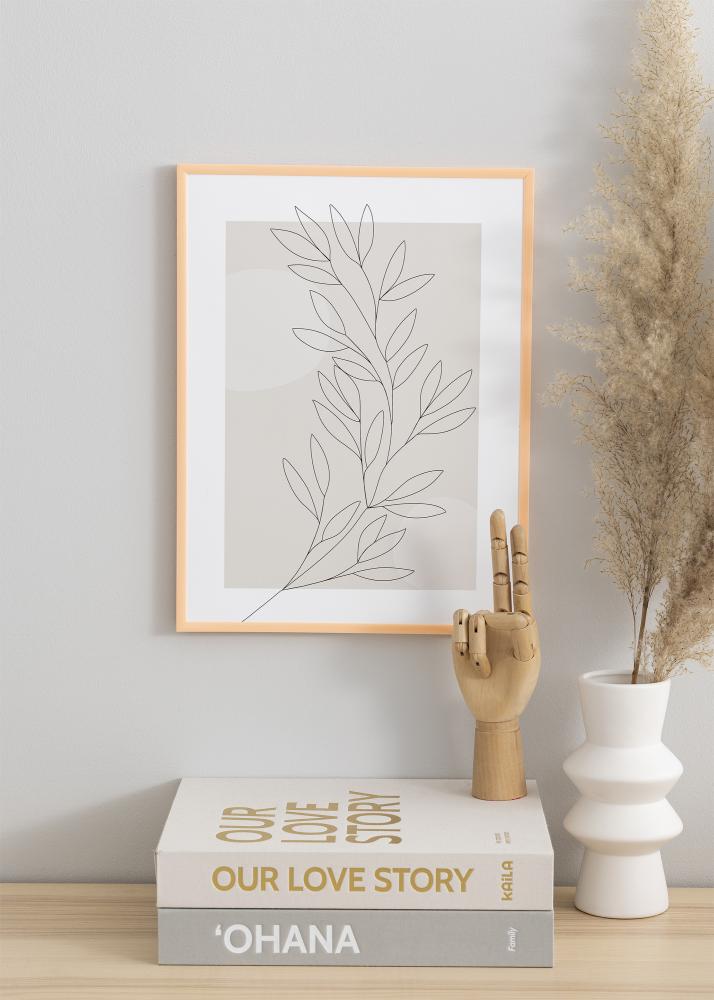 Ram med passepartou Frame New Lifestyle Apricot 70x100 cm - Picture Mount White 61x91.5 cm