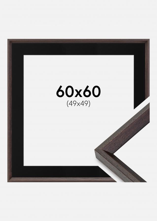 Ram med passepartou Frame Globe Espresso 60x60 cm - Picture Mount Black 50x50 cm