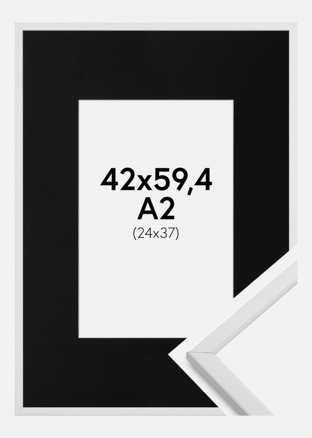 Ram med passepartou Frame Galant White 42x59.4 cm (A2) - Picture Mount Black 25x38 cm