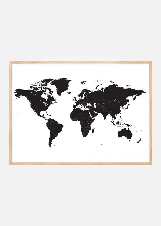 Lagervaror egen produktion World map - Black Poster