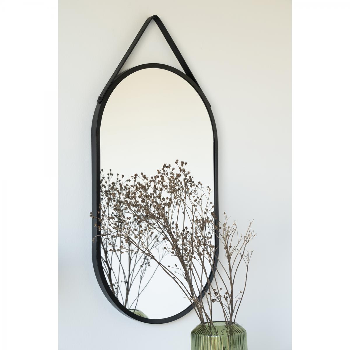 House Nordic Mirror Trapani Black 35x60 cm