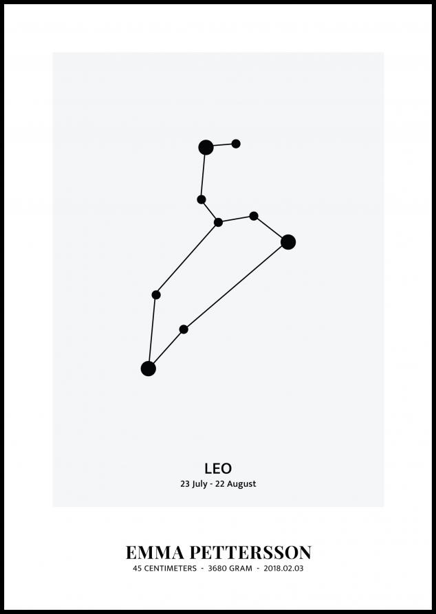 Personlig poster Leo - Star sign
