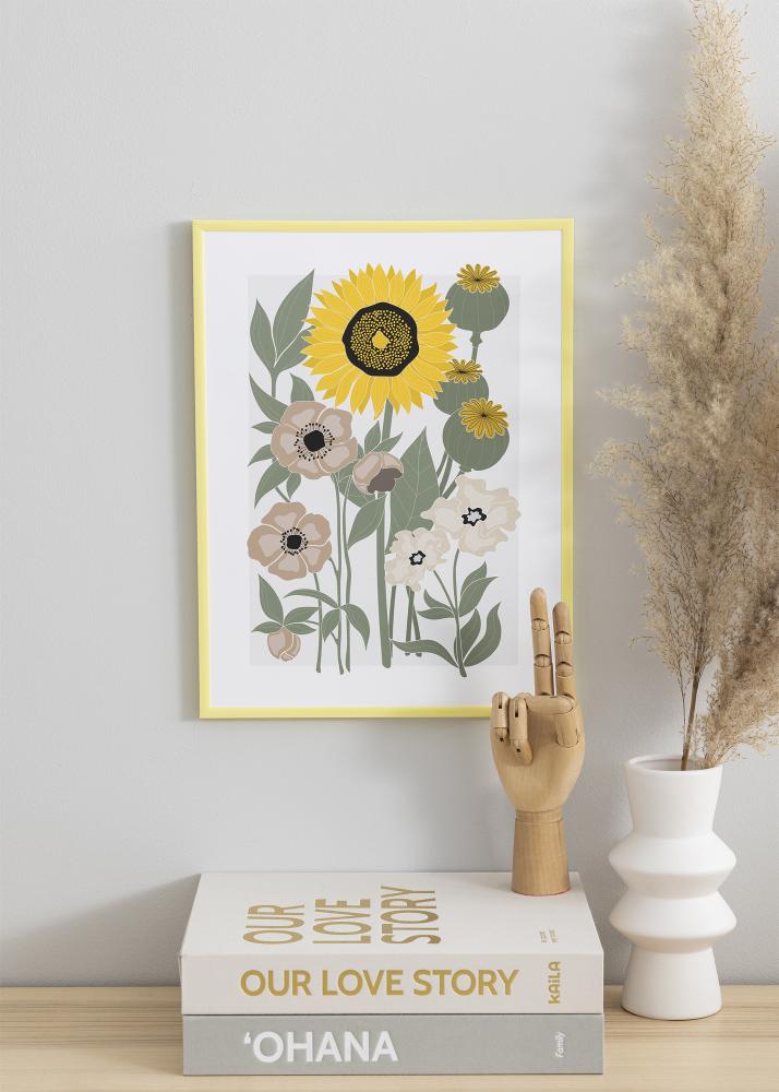 Ram med passepartou Frame New Lifestyle Pale Yellow 70x100 cm - Picture Mount Black 62x85 cm