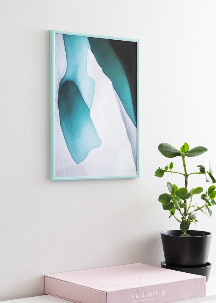 Ram med passepartou Frame New Lifestyle Turquoise 70x100 cm - Picture Mount Black 62x85 cm