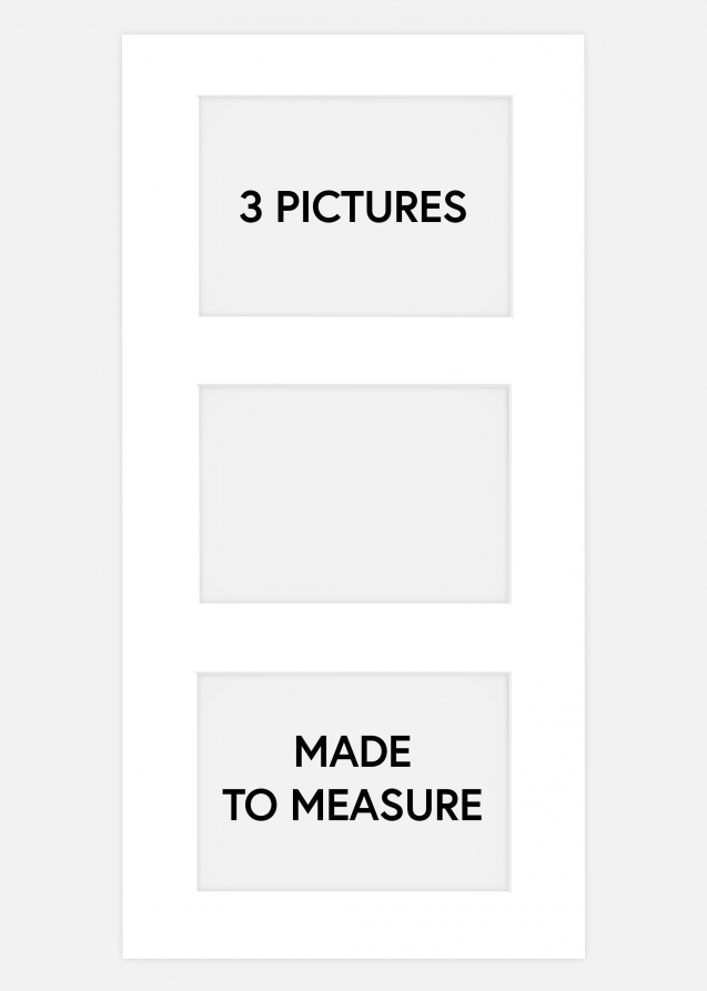Egen tillverkning - Passepartouter CollageMount White 3 Pictures - Custom Size (White Core)