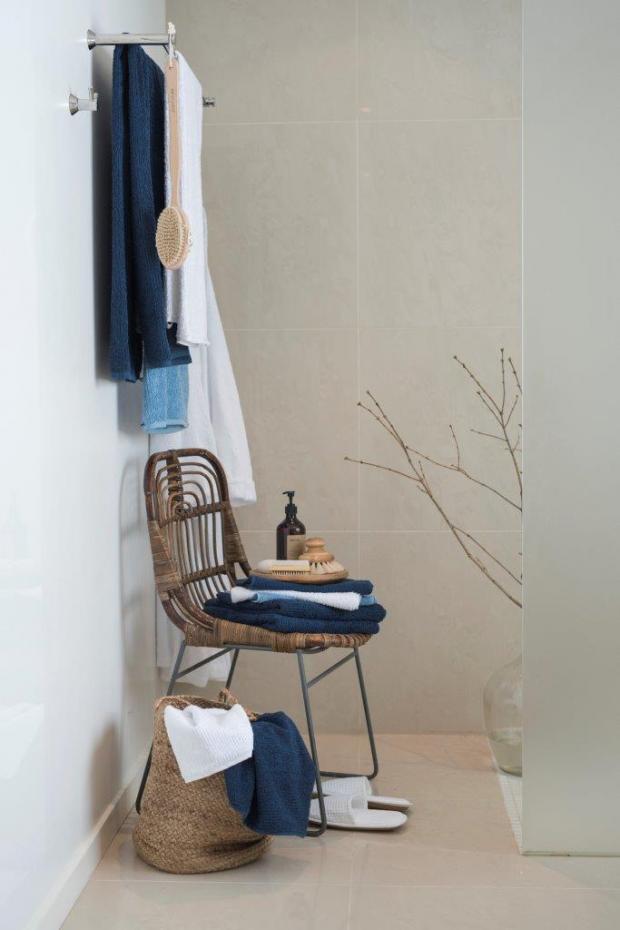 Anvnds ej Hand Towel Stripe Terrycloth - Marine Blue 50x70 cm
