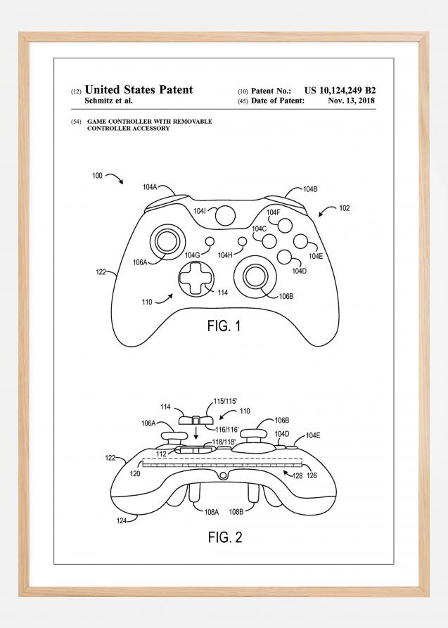 Bildverkstad Patent Print - Game Controller III - White Poster