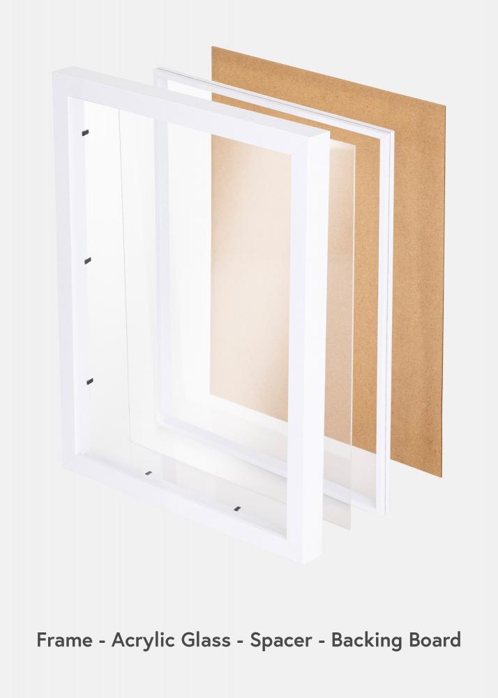 BGA BGA Box Frame Acrylic Glass White 50x70 cm
