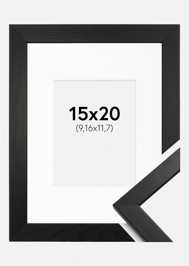 Ram med passepartou Frame Stilren Acrylic Glass Black 15x20 cm - Picture Mount White 4x5 inches