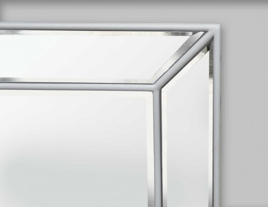 Innova Editions Mirror Pimlico Glass Panelled Wood Misty White 79x112 cm