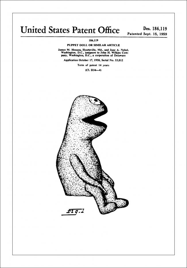 Bildverkstad Patent drawing - The Muppets - Kermit I Poster