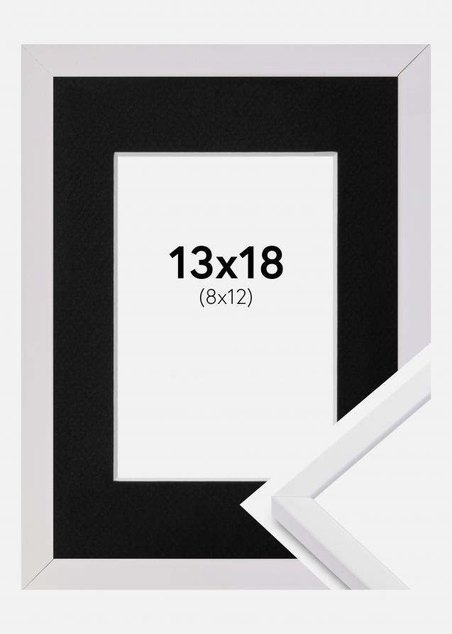 Ram med passepartou Frame E-Line White 13x18 cm - Picture Mount Black 9x13 cm