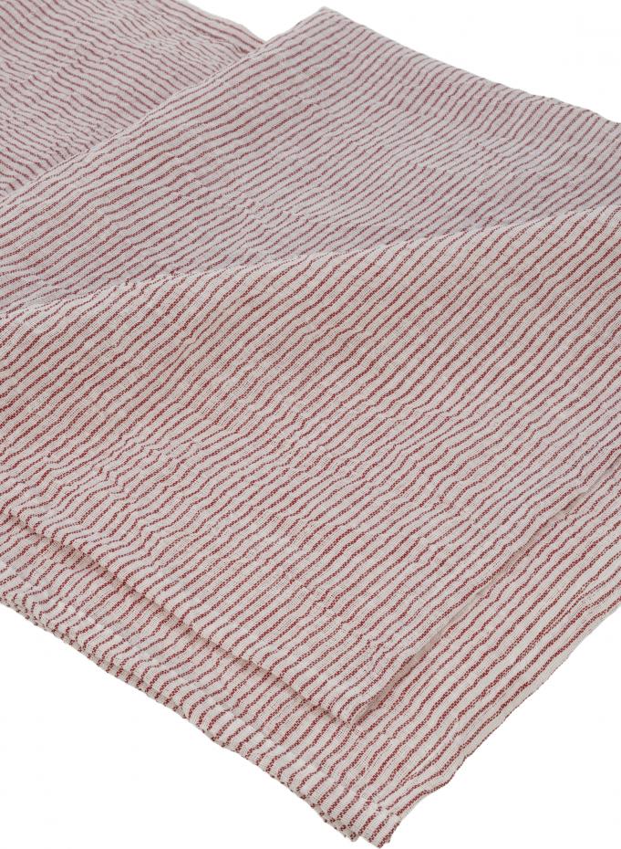 Fondaco Tablecloth Theo - White/Red 140x250 cm