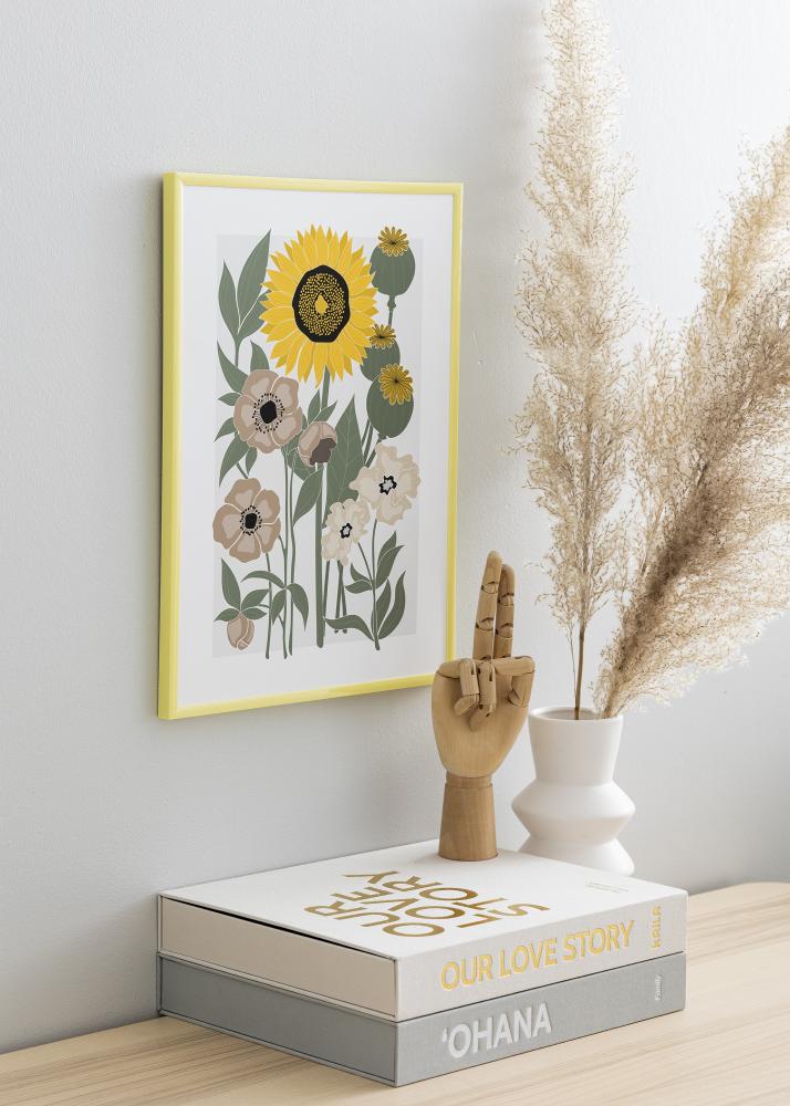 Ram med passepartou Frame New Lifestyle Pale Yellow 50x70 cm - Picture Mount Black 40x60 cm