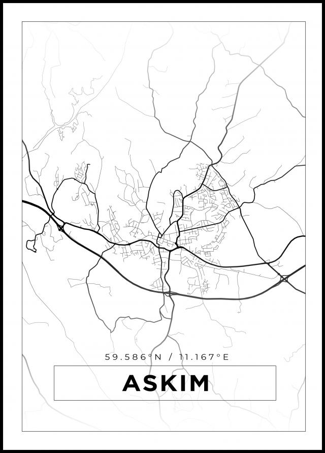 Bildverkstad Map - Askim - White Poster