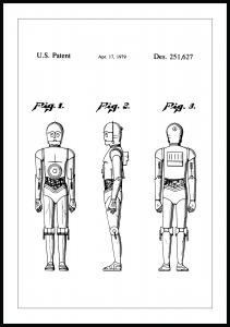 Lagervaror egen produktion Patent drawing - Star Wars - C-3PO Poster