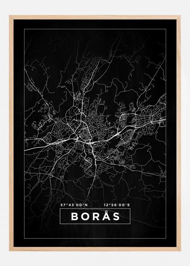 Bildverkstad Map - Borås - Black Poster