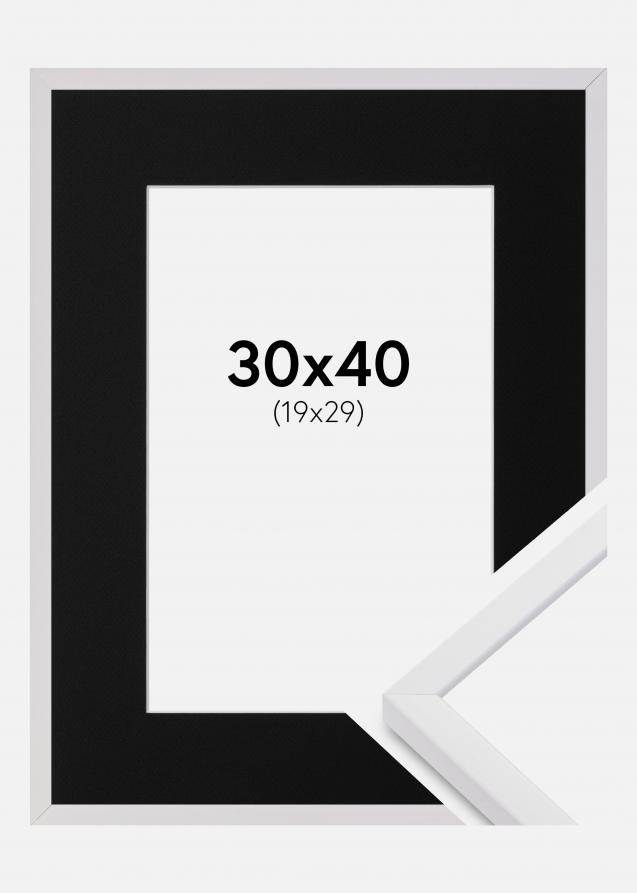 Ram med passepartou Frame E-Line White 30x40 cm - Picture Mount Black 20x30 cm