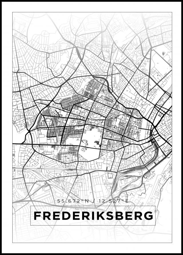 Bildverkstad Map - Frederiksberg - White Poster